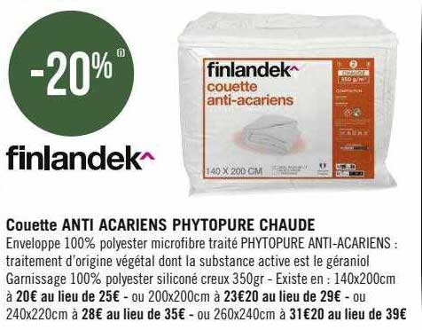 couette anti acariens phytopure chaude finlandek^