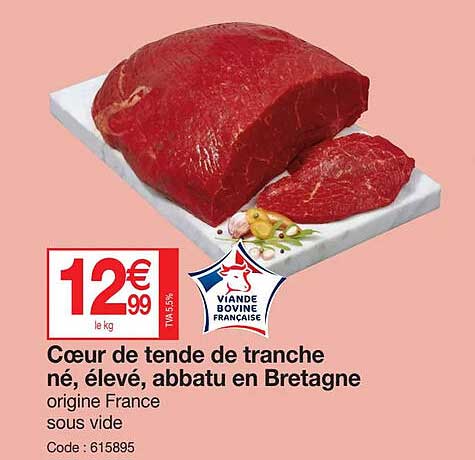 cœur de tende de tranche né, élevé, abbatu en bretagne