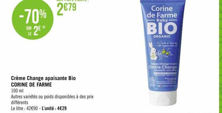 crème change apaisante bio corine de farme