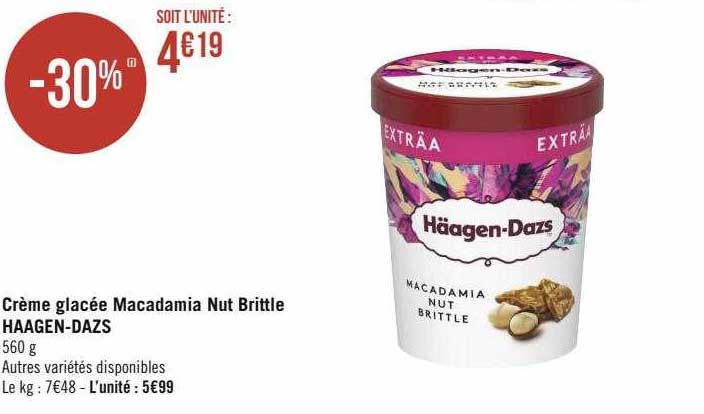crème glacée macadamia nut brittle häagen-dazs