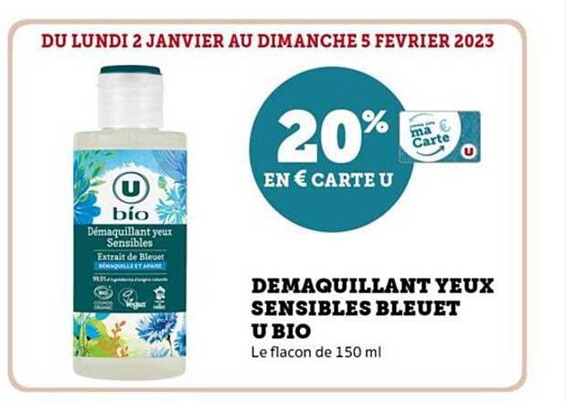 démaquillant yeux sensibles bleuet u bio