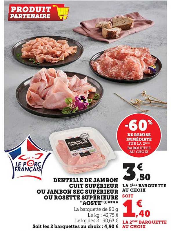 Dentelle De Jambon Cuit Supérieur Ou Jambon Sec Supérieur Ou Rosette Supérieure Aoste