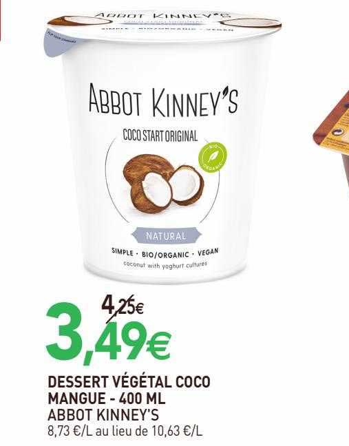 dessert végétal coco mangue abbot kinney's