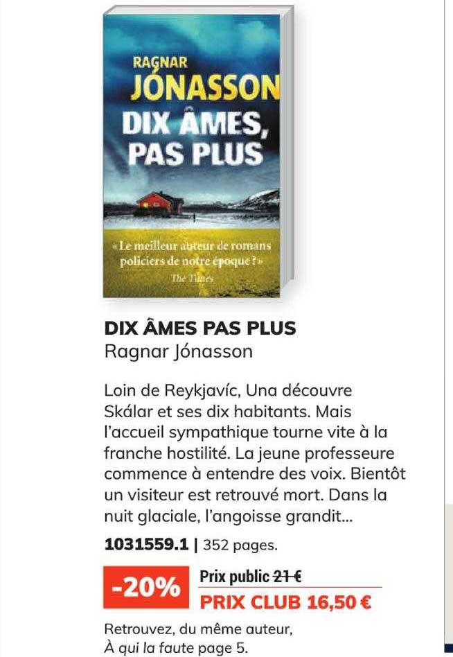 dix âmes pas plus - ragnar jónasson