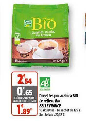 dosettes pur arabica bio le réflexe bio belle france