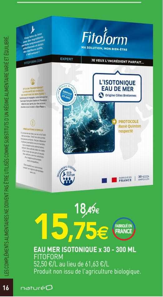 eau mer isotonique x 30 fitoform