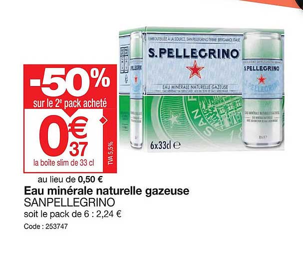 eau minérale naturelle gazeuse san pellegrino