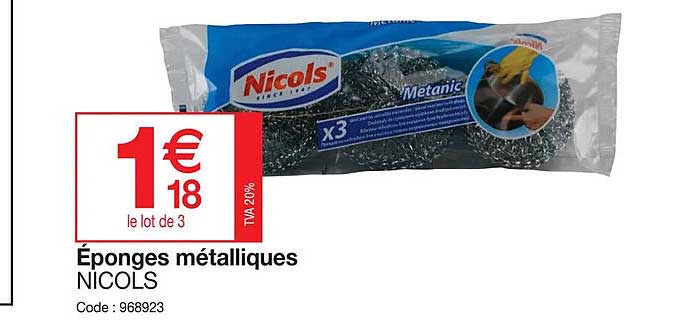éponges métalliques nicols
