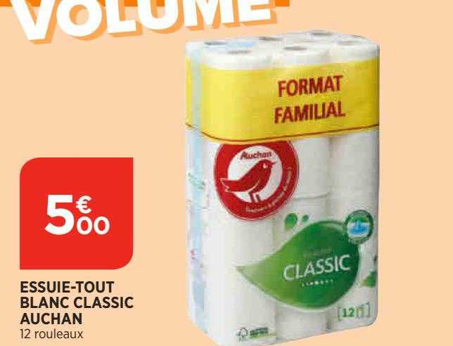 essuie-tout blanc classic auchan