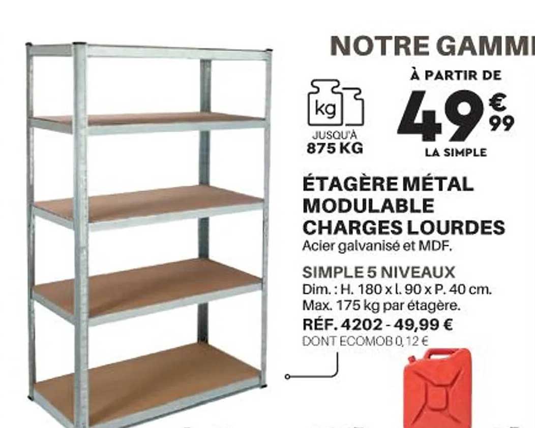 étagère métal modulable charges lourdes