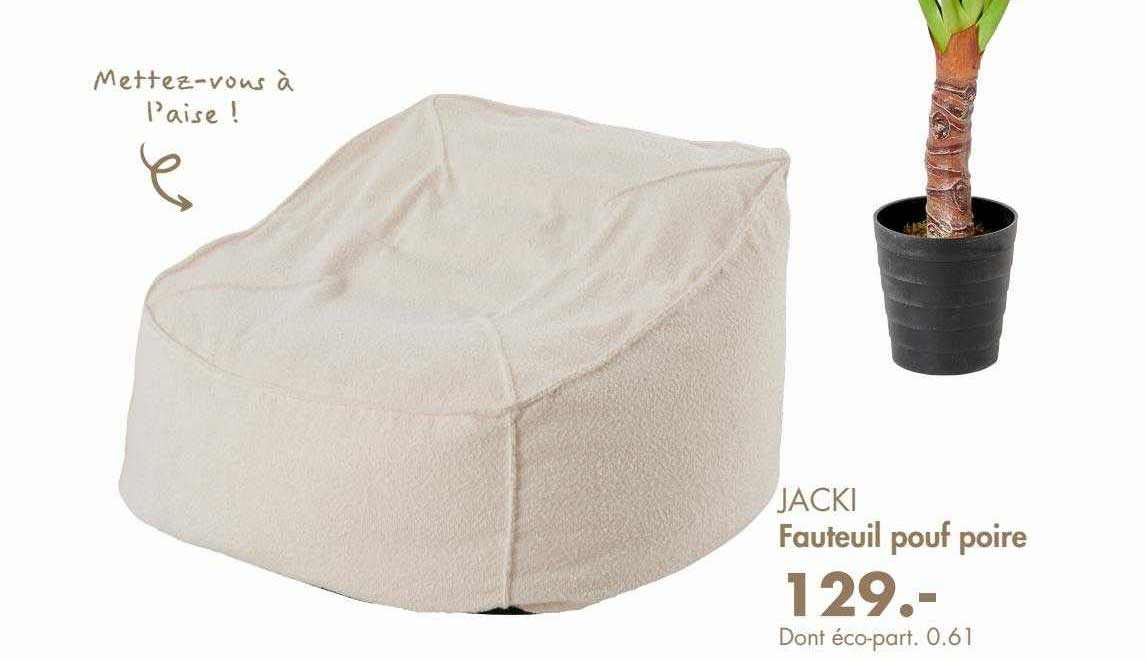 fauteuil pouf poire jacki