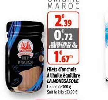 filets d'anchois à l'huile équilibre la monégasque