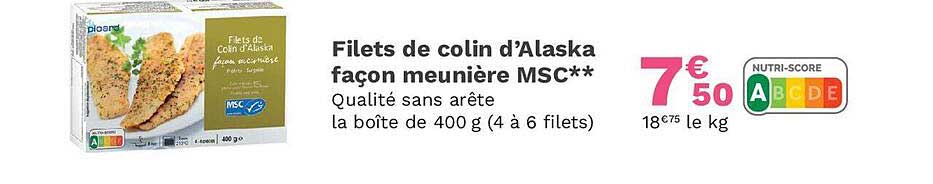 filets de colin d'alaska façon meunière msc