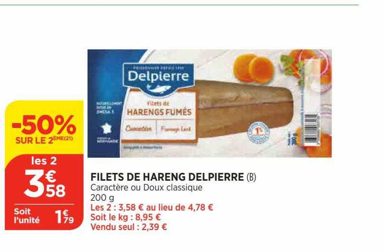 Filets De Hareng Delpierre -50% Sur Le 2ème