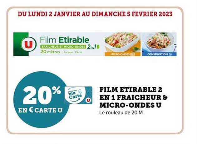 Film étirable 2 En 1 Fraîcheur & Micro-ondes U