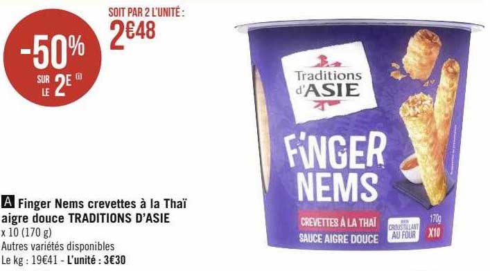 finger nems crevettes à la thaï aigre douce traditions d'asie