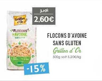 flocons d'avoine sans gluten grillon d'or