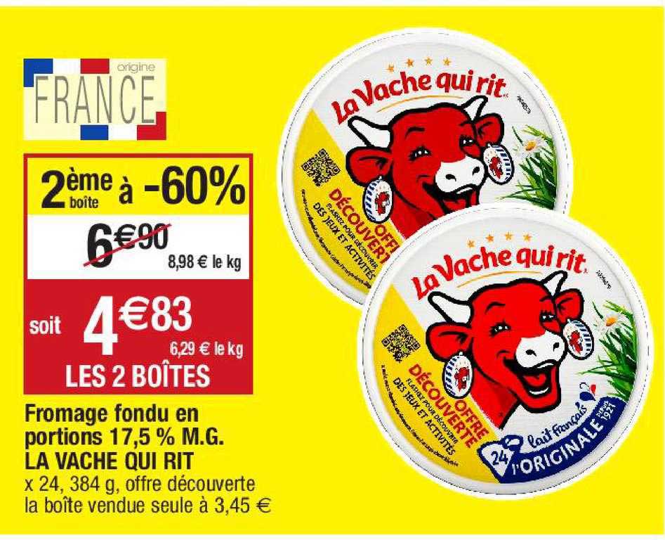 fromage fondu en portions 17,5% m.g. la vache qui rit