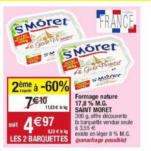 fromage nature 17,8% m.g. saint môret