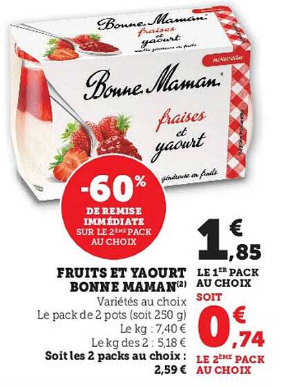 fruits et yaourt bonne maman