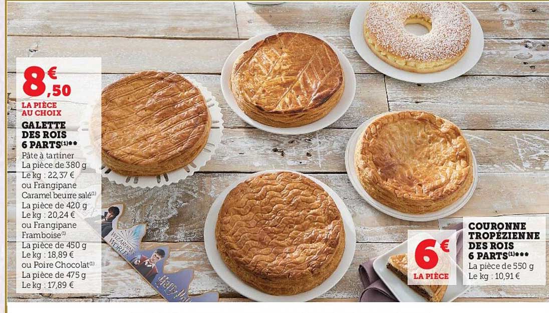 galette des rois 6 parts, couronne tropézienne des rois 6 parts