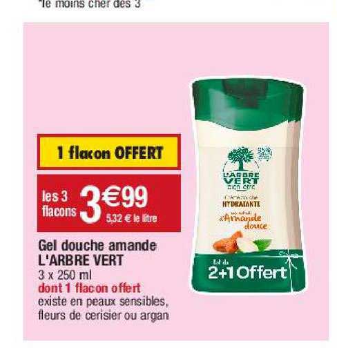 gel douche amande l'arbre vert