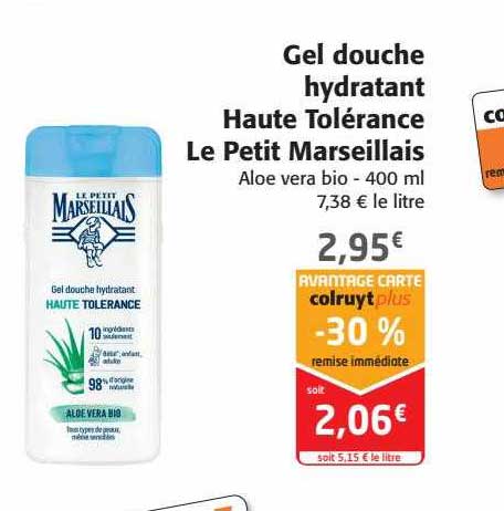 gel douche hydratant haute tolérance le petit marseillais
