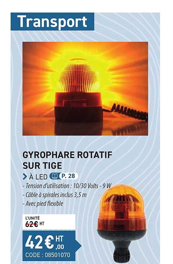 gyrophare rotatif sur tige