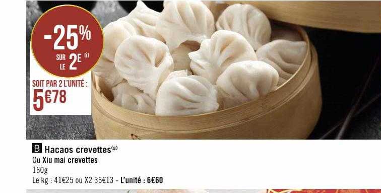 hacaos crevettes ou xiu mai crevettes