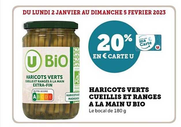 haricots verts cueillis et ranges à la main u bio