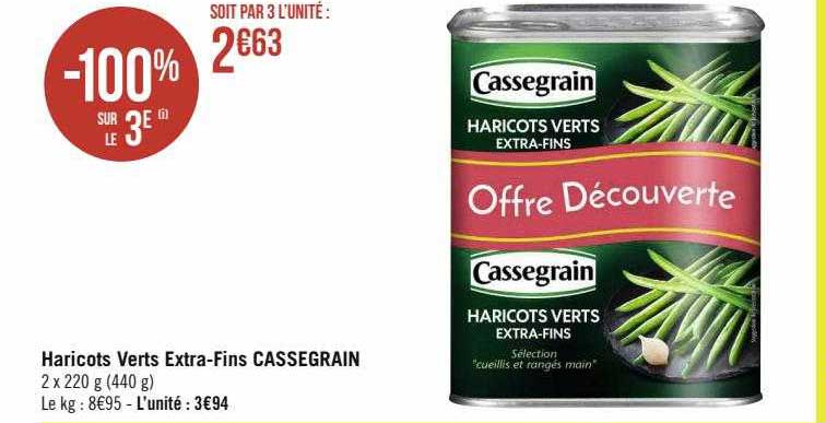haricots verts extra-fins cassegrain