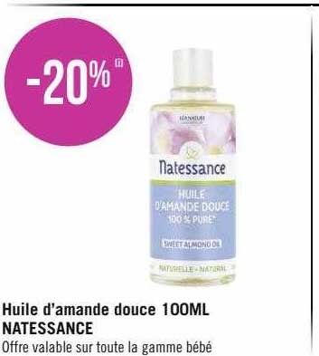 huile d'amande douce 100 ml natessance