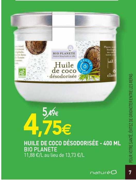 huile de coco désodorisée bio planete