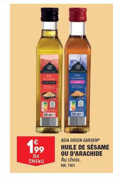 huile de sésame ou d'arachide asia green garden