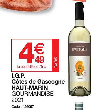 i.g.p. côtes de gascogne haut-marin gourmandise 2021