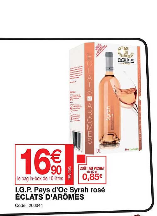 i.g.p. pays d'oc syrah rosé éclats d'arômes