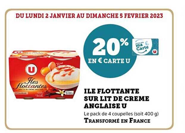 île flottante sur lit de crème anglaise u
