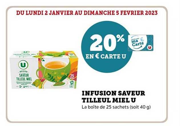 infusion saveur tilleul miel u