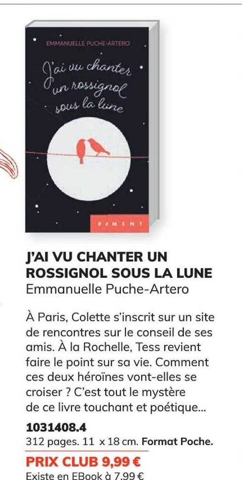 j'ai vu chanter un rossignol sous la lune - emmanuelle puche-artero