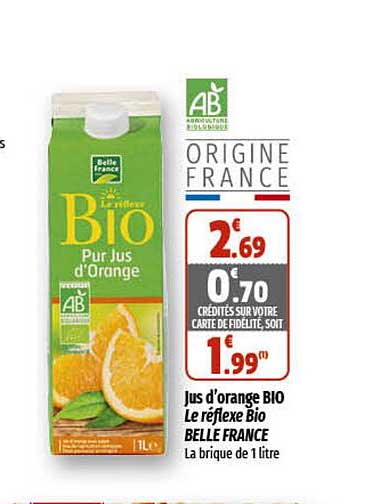 jus d'orange bio le réflexe bio belle france