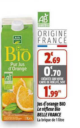 jus d'orange bio le réflexe bio belle france