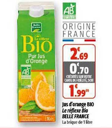 jus d'orange bio le réflexe bio belle france