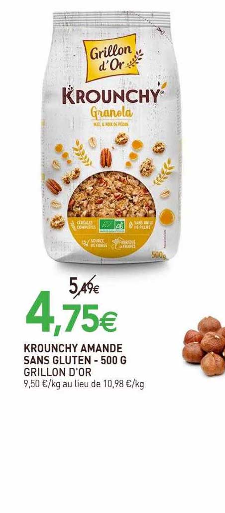 krounchy amande sans gluten grillon d'or