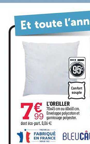 l'oreiller bleu câlin