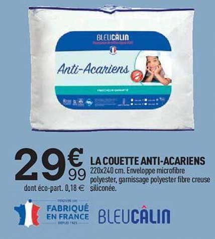 La Couette Anti-acariens Bleu Câlin