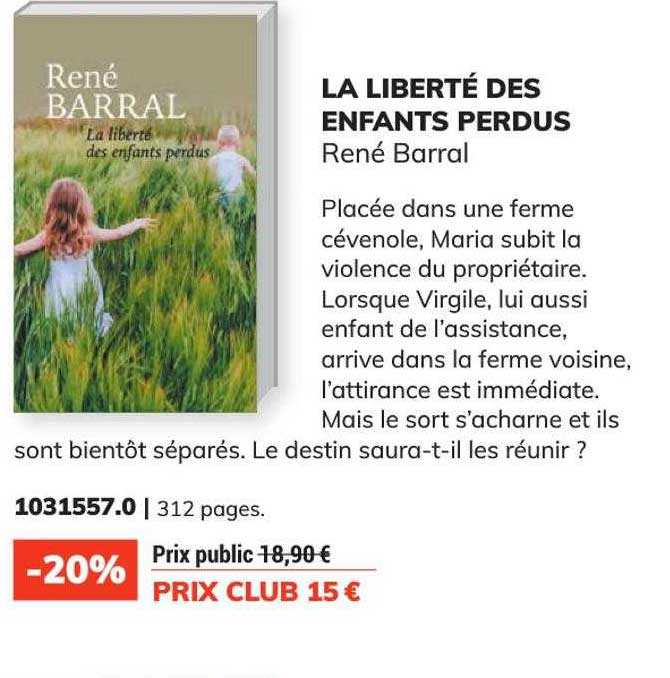 la liberté des enfants perdus - rené barral