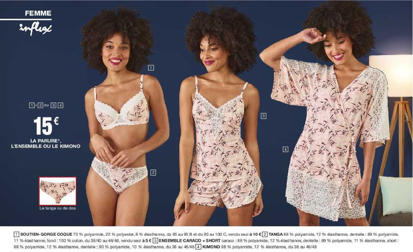 la parure, l'ensemble ou le kimono femme influx