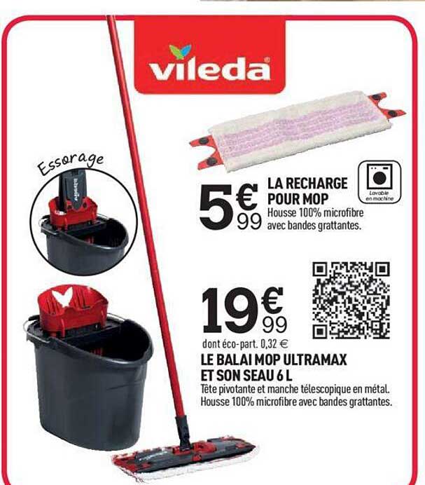 La Recharge Pour Mop, Le Balai Mop Ultramax Et Son Seau 6l