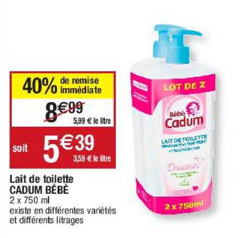 Lait De Toilette Cadum Bébé
