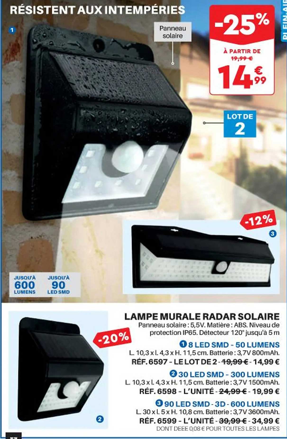 lampe murale radar solaire